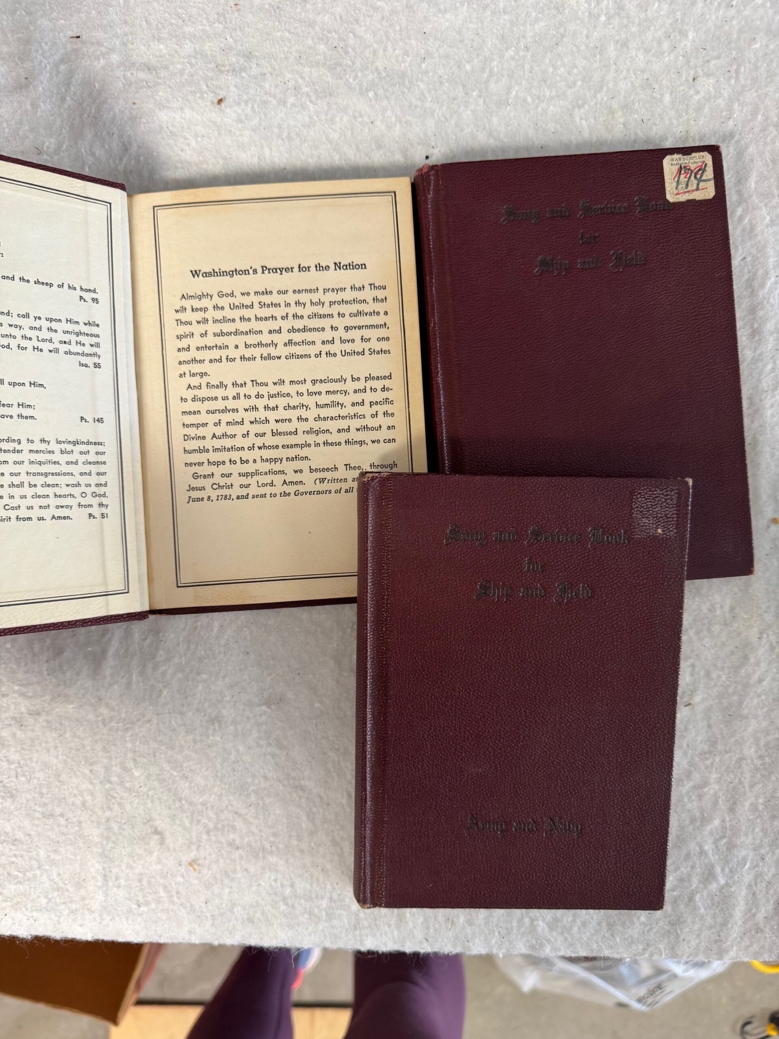 Old Books: Song and Service Booke for Ship and Field – Army and Navy (3 copies)