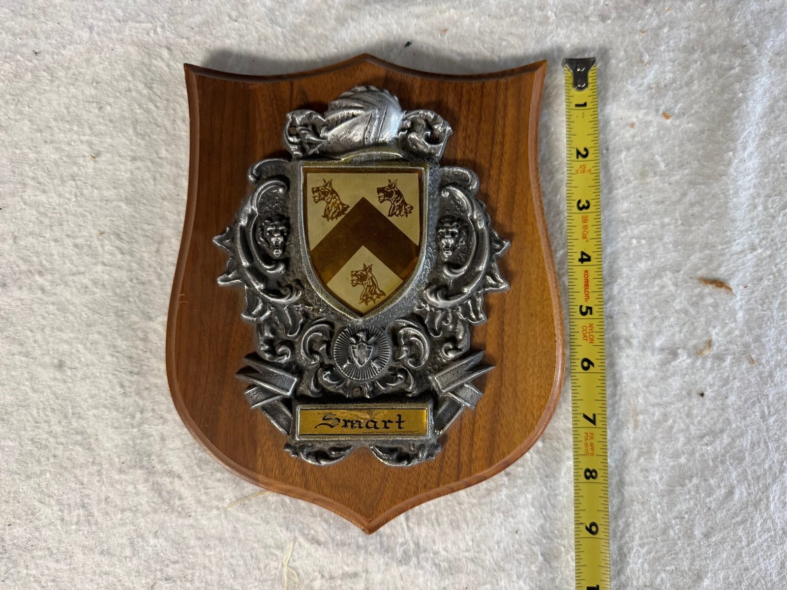 Wood & Metal Smart Family Crest Wall Hanging