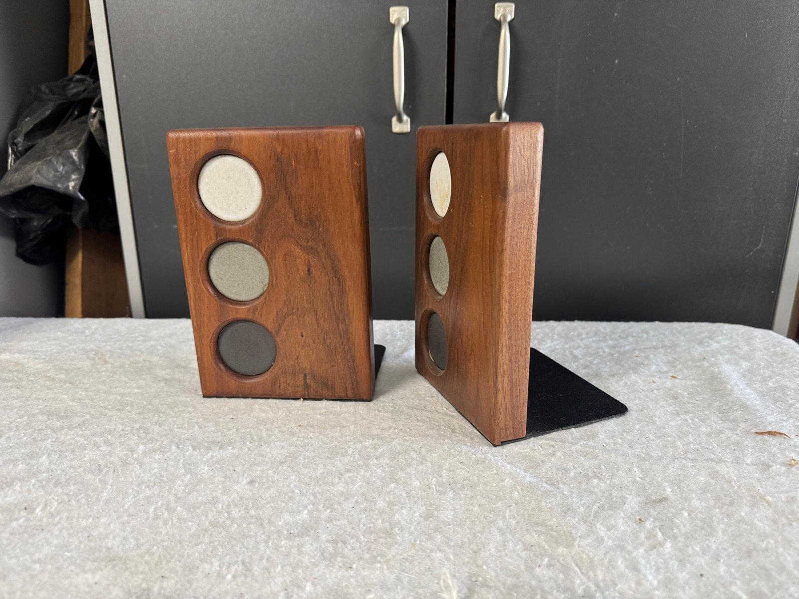 Wood & Stone Bookends