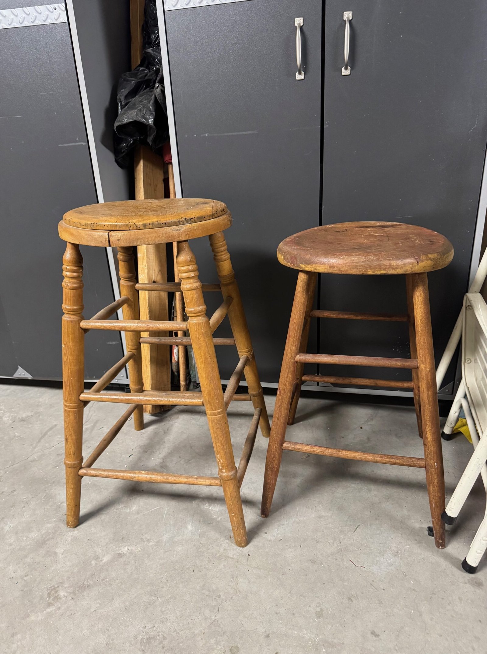 Vintage Wood Bar Stools