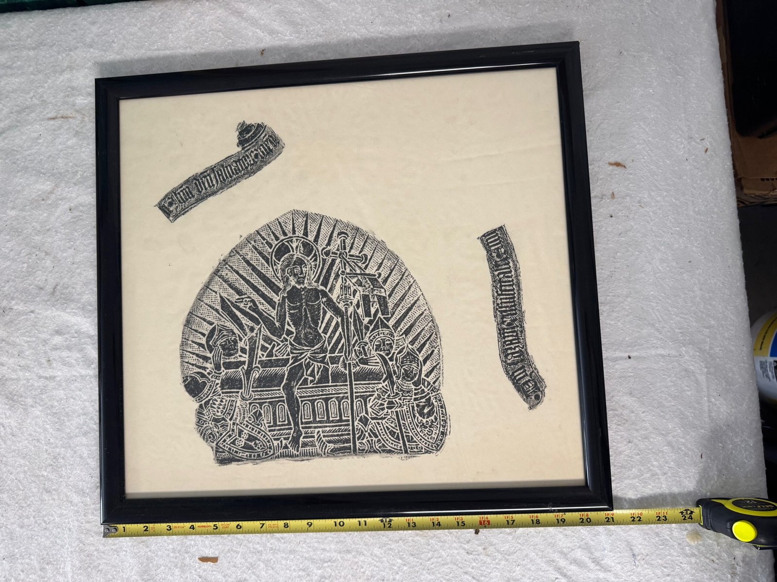 Charcoal Rubbing Framed Wall Hanging