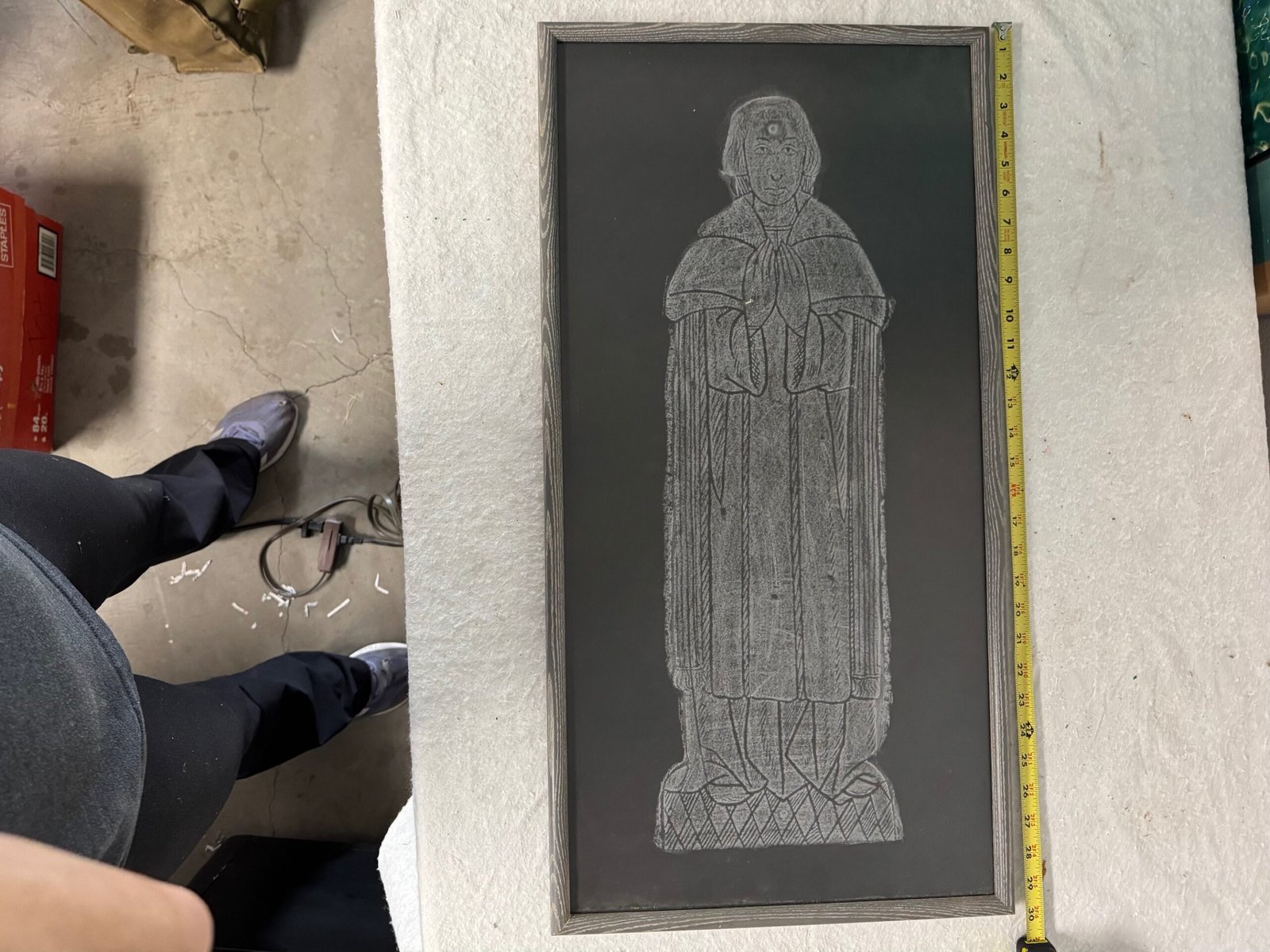 Framed Charcoal Rubbing