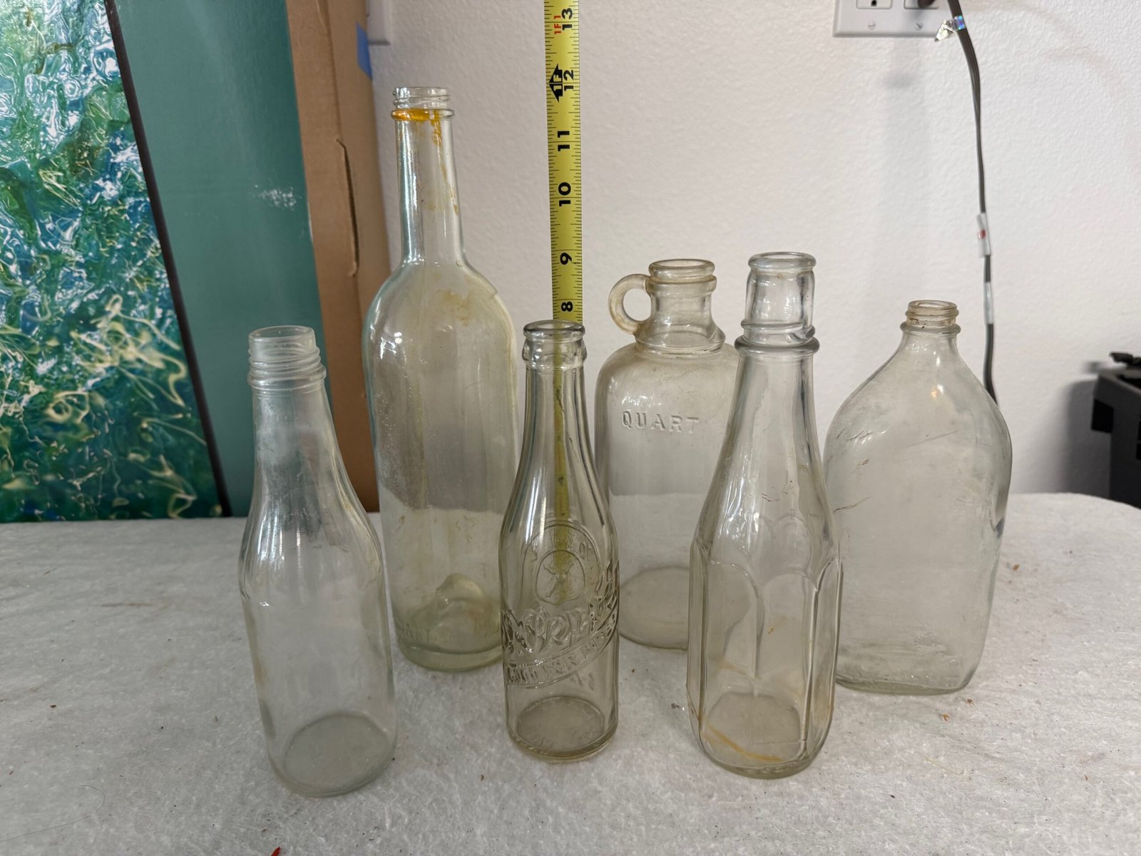 Assorted Vintage Clear Glass Bottles
