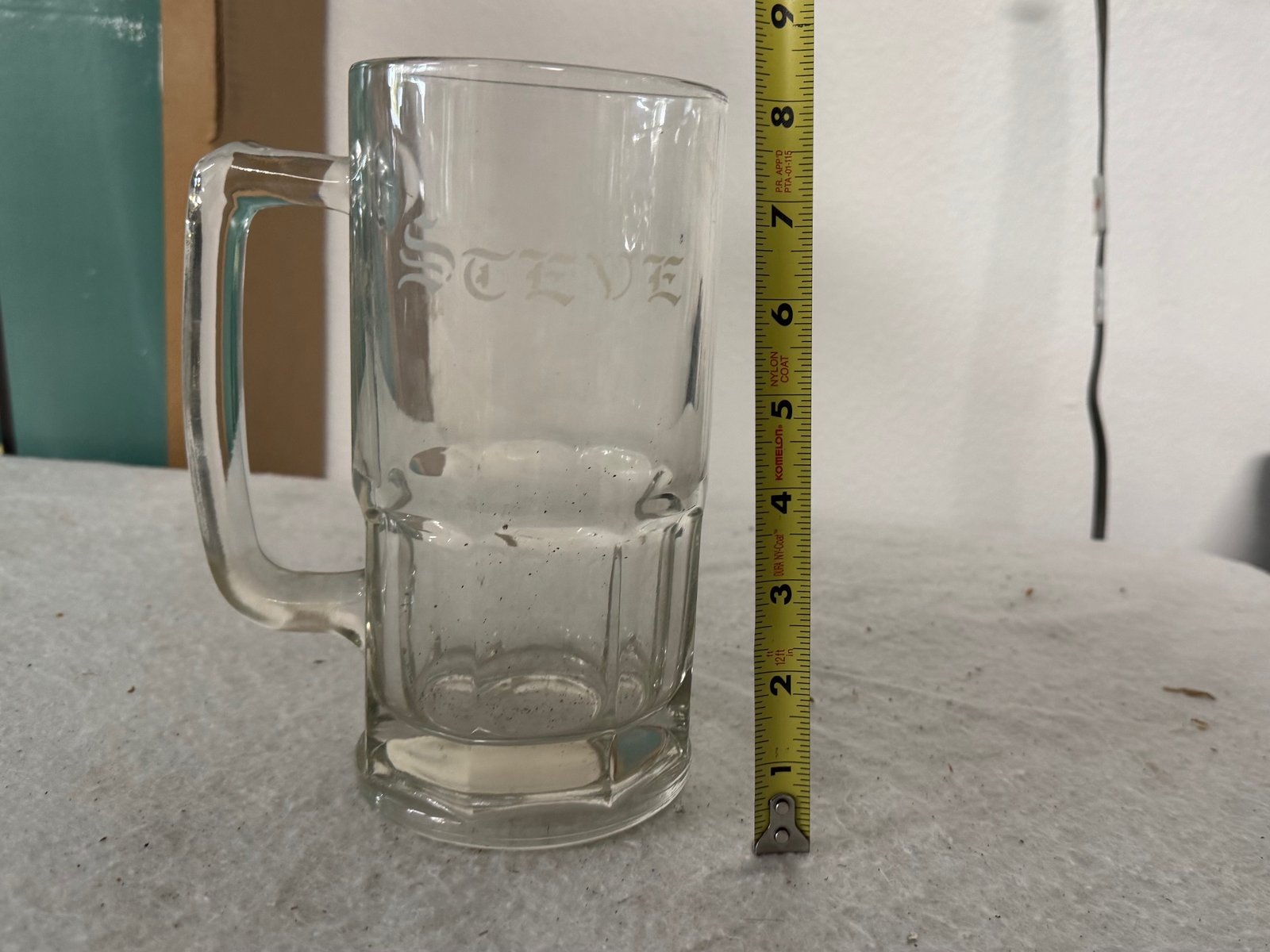 “Steve” Engraved Glass Beer Stein