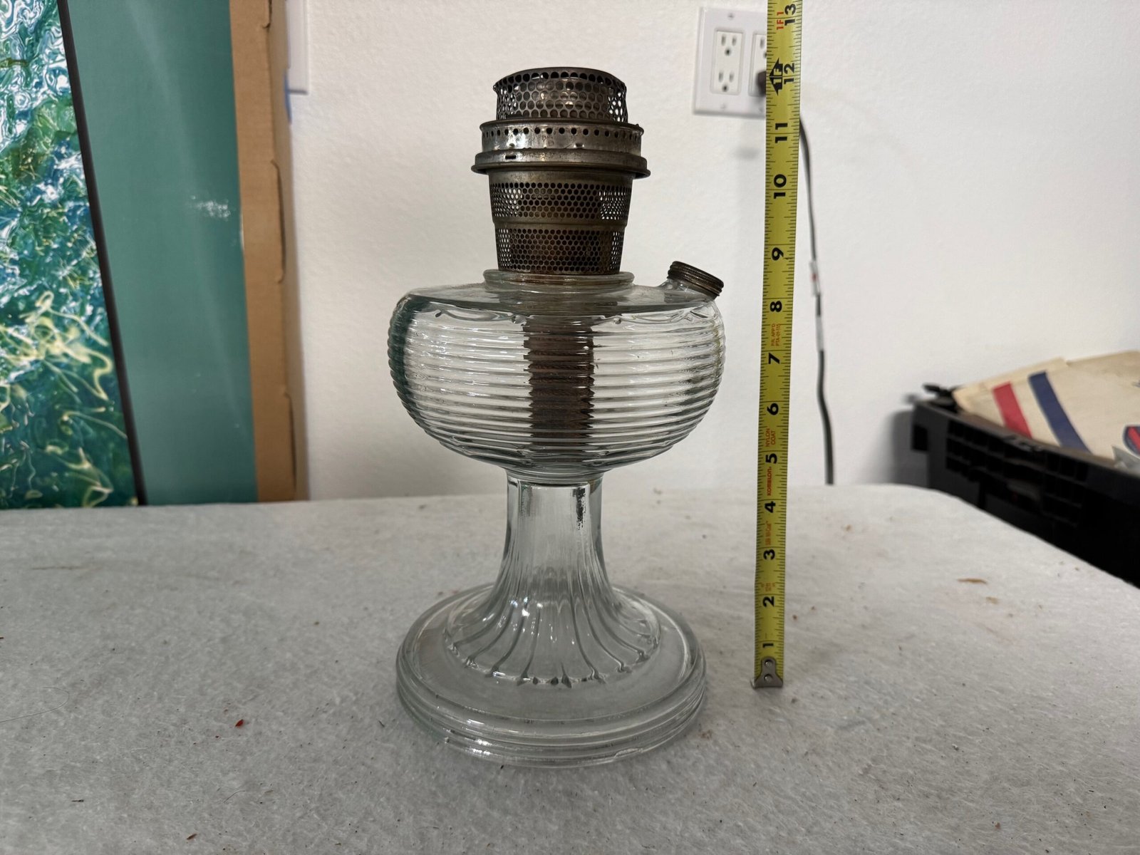 Vintage Glass Kerosine Lamp Base