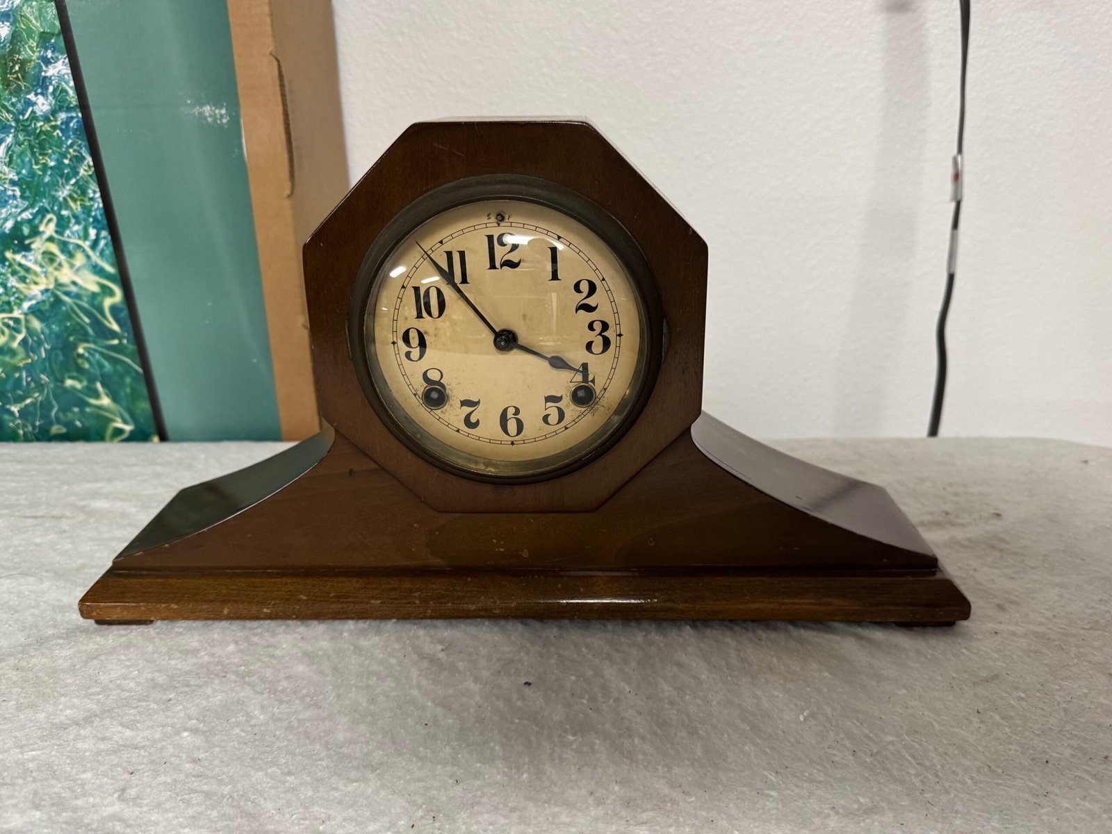 Antique Wood Shelf/Mantel Clock